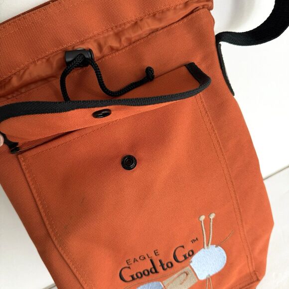Yarn Storage Knitting Bag Eagle Good To Go Orange Crochet Tote Hobby Organizer - Picture 2 of 7